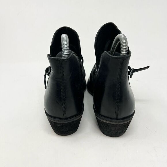 Sam Edelman Palmer Pointed Booties Women's 7 Black Leather Wrap Around Buckle - Picture 2 of 9